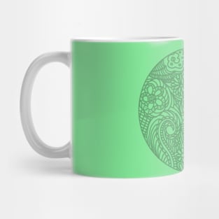 FLOWERS & CATS MANDALA GREEN Mug